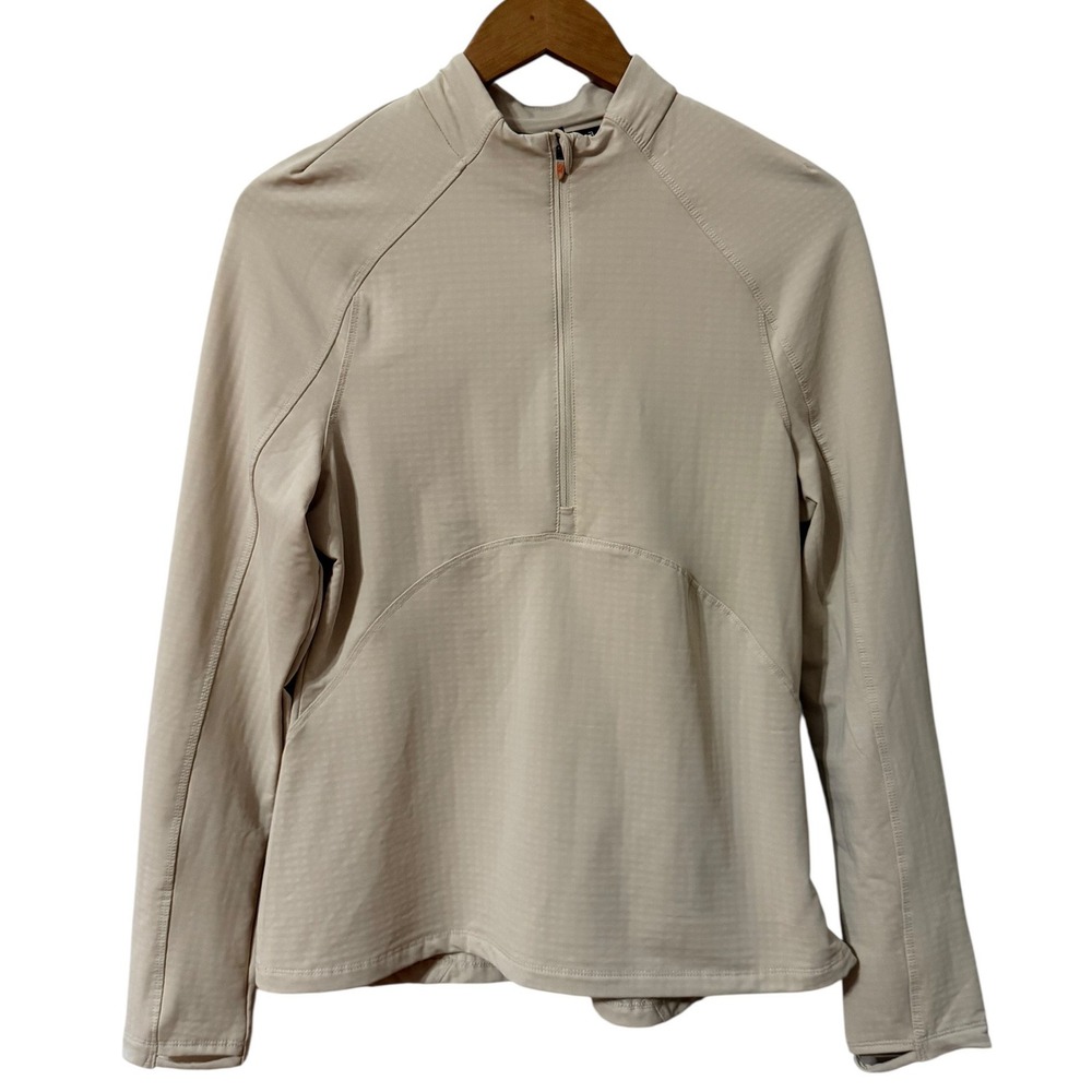 Spyder Active Womens Quarter‎ Zip Pullover White Waffle Grid Outdoors Gorpcore